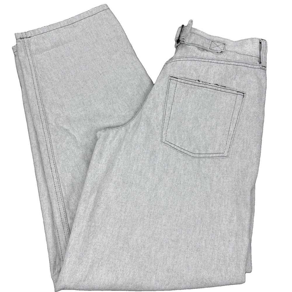 BDG Jeans Women's 28 Logan Buckle Baggy Barrel Gray Cinch Back Denim Y2K